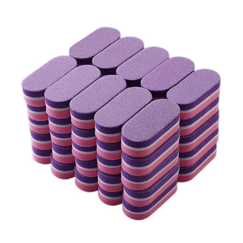 

10 шт. двухцветная мини-пилка для ногтей, блок для полировки, шлифовальная пилка, педикюрный маникюрный инструмент, гелевые принадлежности, аксессуары фиолетовый