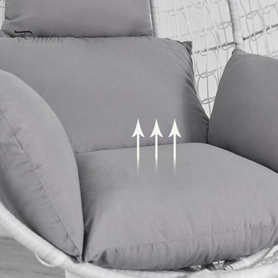 Egg Chair Cushion Swing Chair Cushion with Headrest Washable Hanging Basket Seat Cushion Replacement for Patio Garden Egg Chair