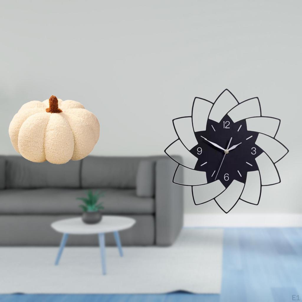 Halloween Pumpkin Sofa Cushion And Acrylic Clock Set for Bedroom Living Room Cafe Decorative Home