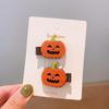 Handmade Halloween Hair Clips for Kids: Pumpkin, Ghost, Black Bat Bow, Party Accessories