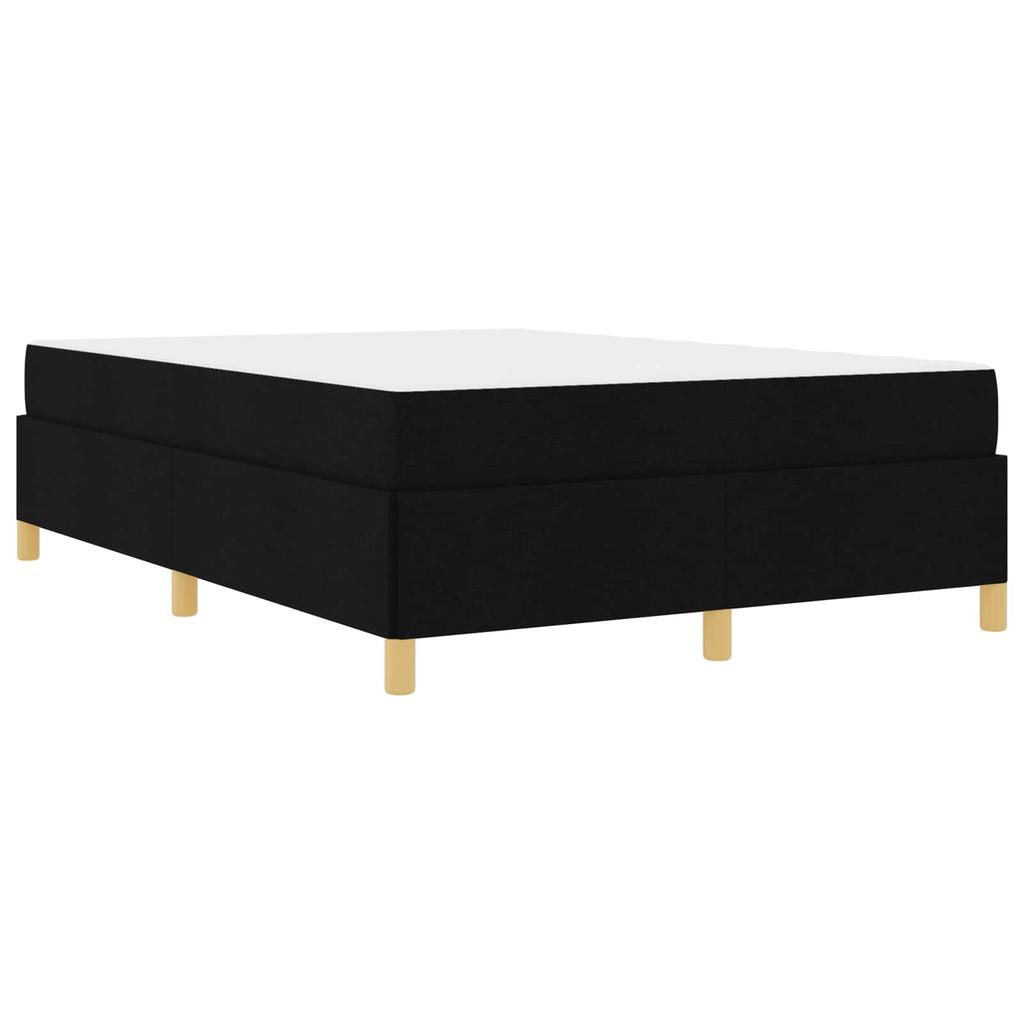 Bed Frame with Mattress Black 140 x 190 cm Fabric