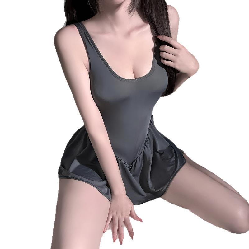 Wearing zipper open crotch jungling dress passion fun underwear sexy pure desire no temptation dating robe