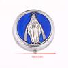 Retro Metal Holy Communion Saint Benedict Rosary Gift Boxes Round Religious Jewelry Packing Case