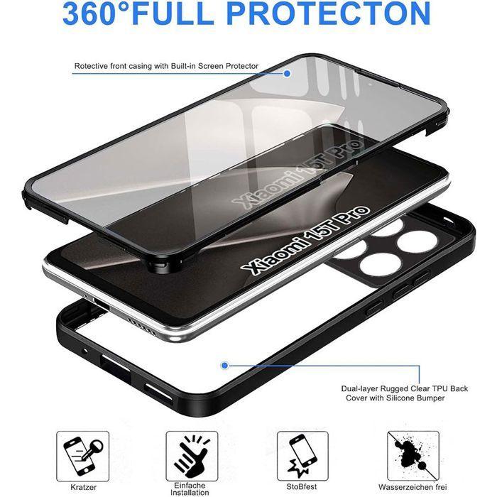 Full Case - E.F.CONNECTION - for Xiaomi 15T Pro - Hybrid Shockproof Transparent Rigid Black Border