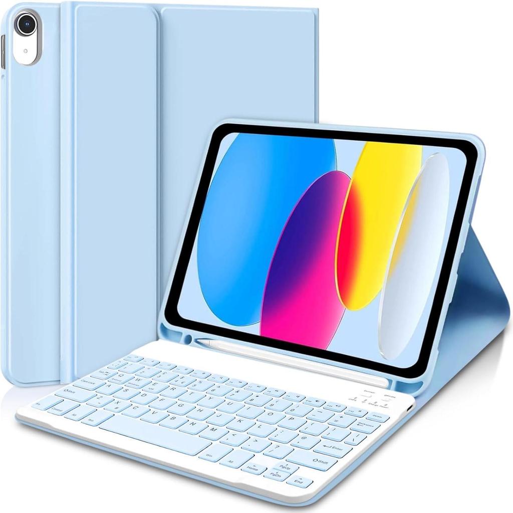 Husă din Piele pentru Tabletă iPad Air 10.9" Gen 11 cu Tastatură Bluetooth și Slot Magnetic pentru Stilou