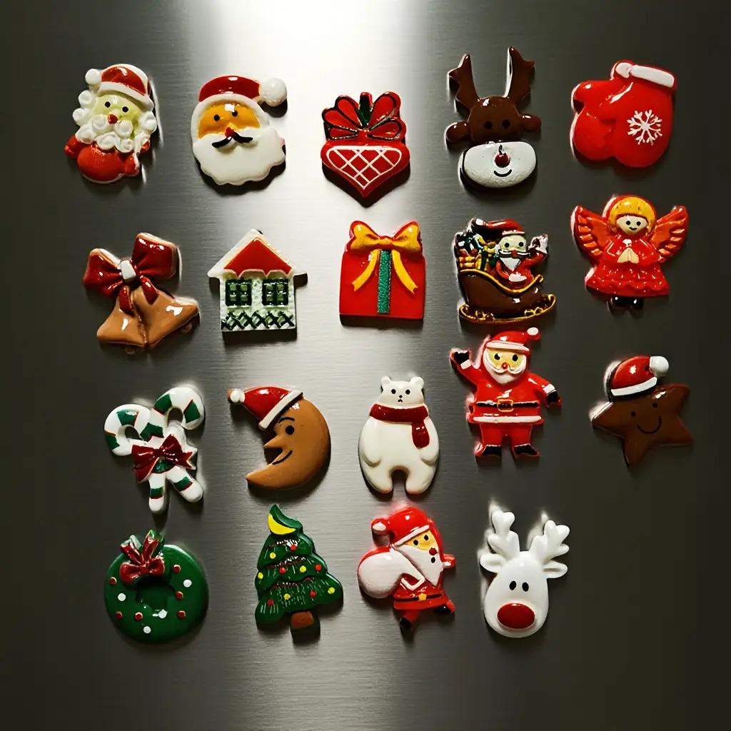 30-Piece Set of Random Styles of Small Resin Accessories for Diy, Various Styles, Dopamine Color Series, Cat Pattern Designs, Snowman Shapes, Hair 