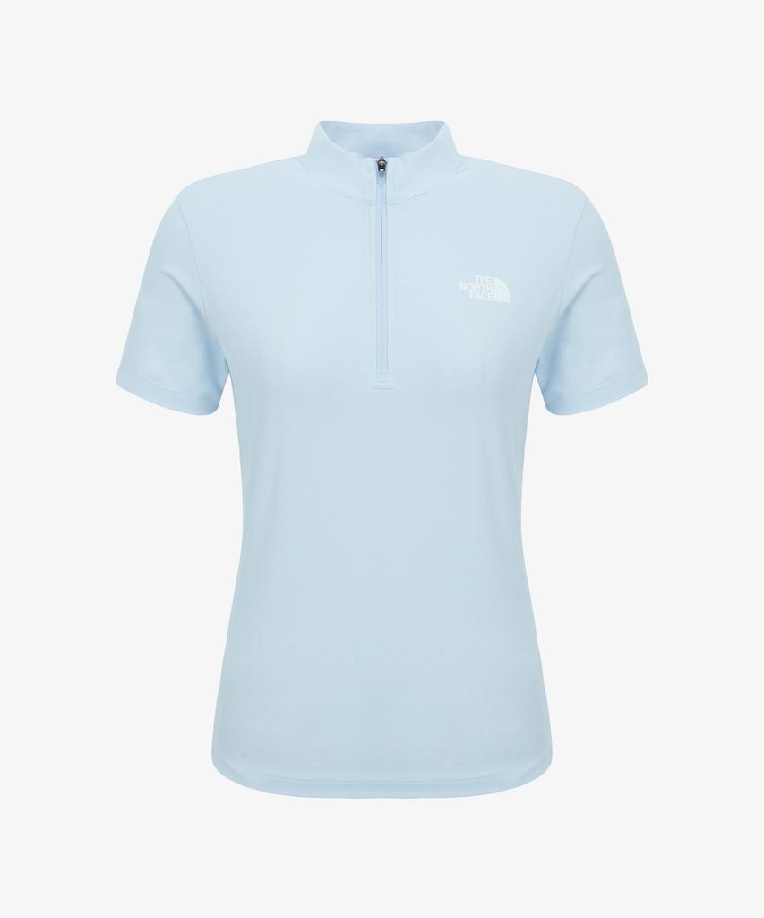 Noseupeiseu Nt7Ks30C Women'S Ice Flex Short Sleeve Zip Tee Light Blue