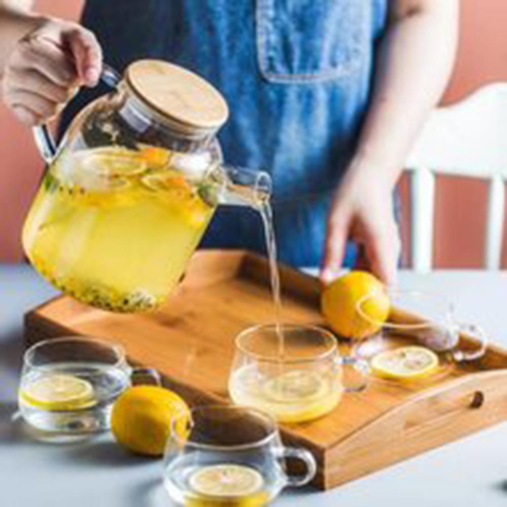 1.8L Heat-Resistant Transparent Borosilicate Glass Teapot Flower Tea Set Coffee Pots Kettle Glass Water Jug Office Home Tool
