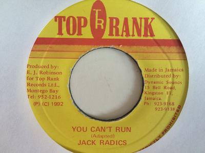 7-Zoll Schallplatte JACK RADICS - You Can't Run NONE Top Rank 1992 Jamaika Reggae, Ska & Dub Gebraucht