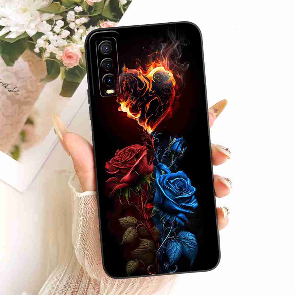 For vivo Y70s 5G Case Luxurious Flower Cartoon Silicone Back Cover For Vivo Y 70s Y51s Y51S V2002A Shockproof Phone Cases Fundas
