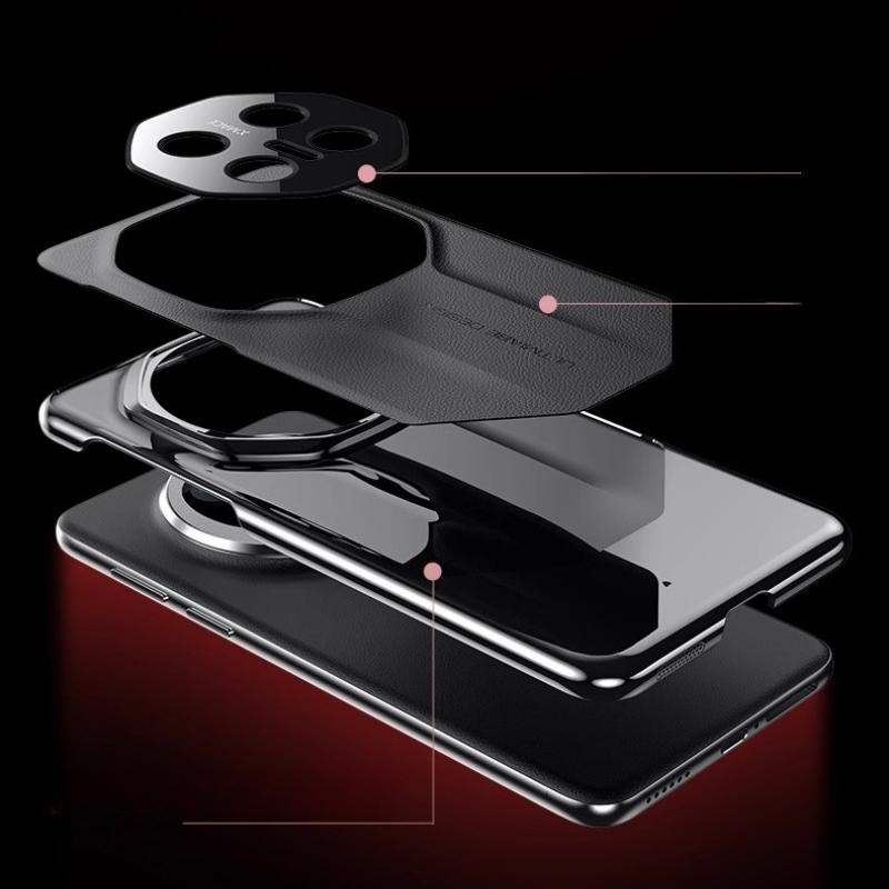 Stötsäkert mobilskal i läder för Huawei Mate 70 Pro Plus 70 RS Matt skarvning Plätering Hårt skal för Huawei Mate 60 50 40 30 Pro