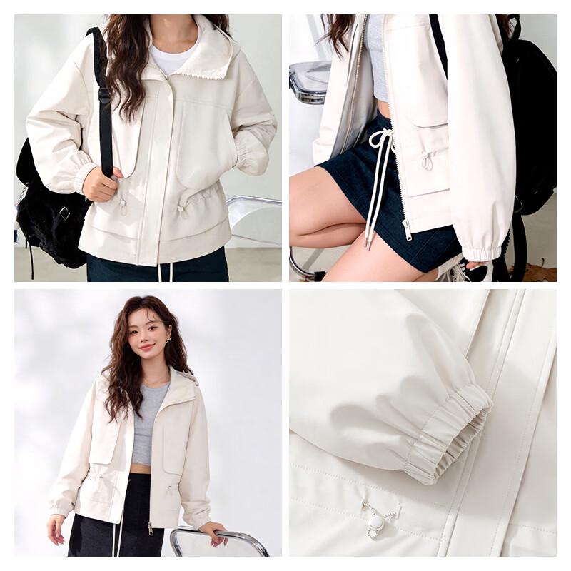 MJ STYLE Women's Casual Hooded Workwear Jacket