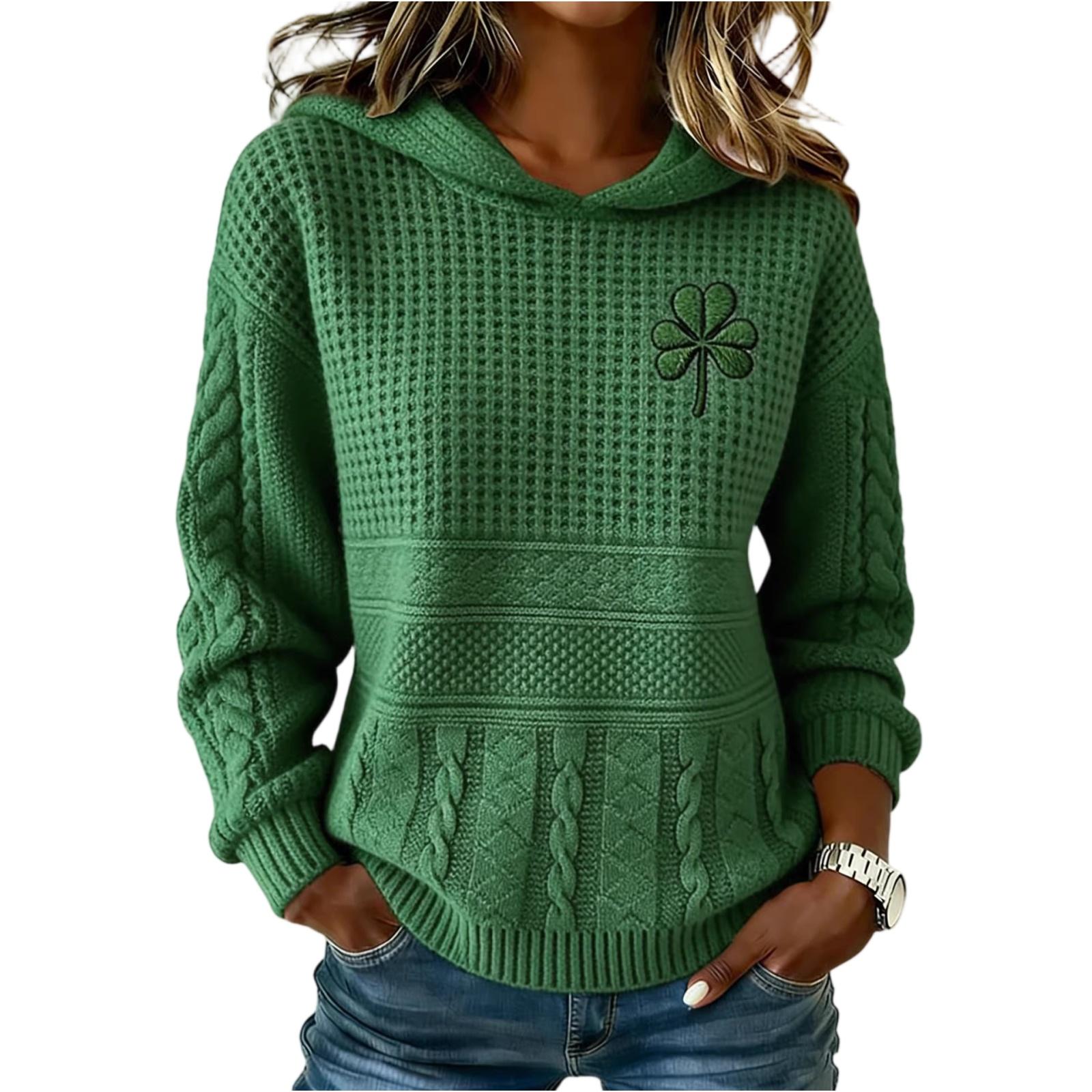 

Женский пуловер с капюшоном, с круглым вырезом и длинным рукавом M