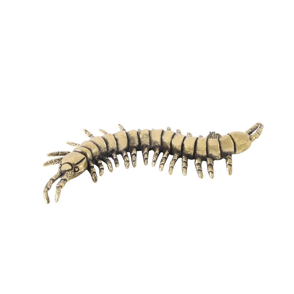 Antique Replica Chinese Centipede Brass Sculpture: Solid Copper Hundred-Legged Worm Tea Pet Handicraft