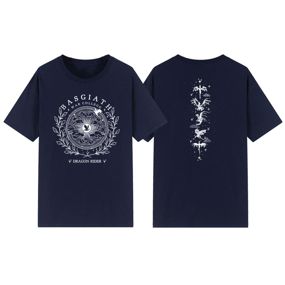 Basgiathská válečná akademie Oboustranné tričko Tričko Čtvrté křídlo Pánské Dámské Trička Krátký rukáv Ležérní Vintage Tričko Drak Unisex Tričko