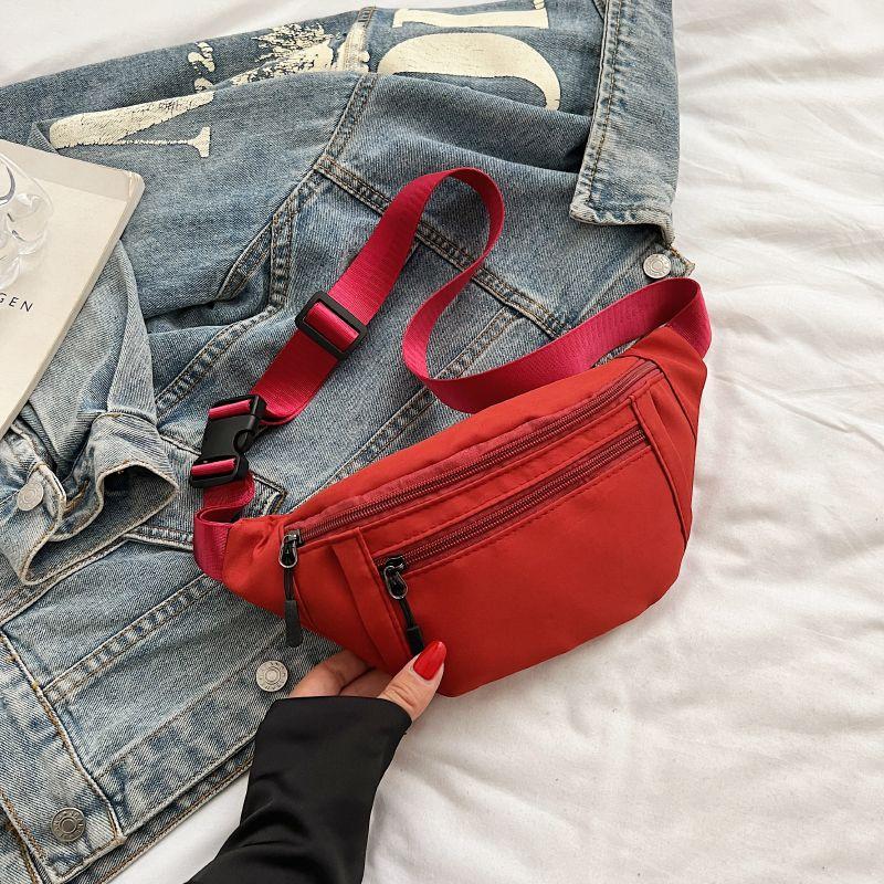 

Легкие холщовые сумки для женщин на лето, простые сумки на одно плечо и через спину, спортивные нагрудные сумки для мужчин, повседневные сумки через плечо красный