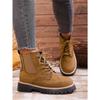 Round Toe Lace-up Muffin Suede Plus Size Booties 2025 Winter Thick Heel British Style Martin Boots for Women