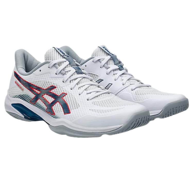 ASICS BLADE FF 2 Unisex Professional Badminton Shoes White/Mako Blue 1071A117-100
