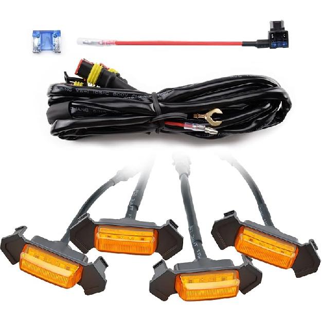 AUXLIGHT Car Accessories, 4PCS LED Front Grille Raptor Lights With Fuse & Wiring Harness, Compatible With 2016 2017 2018 Toyotaa Tacoma TRD Pro