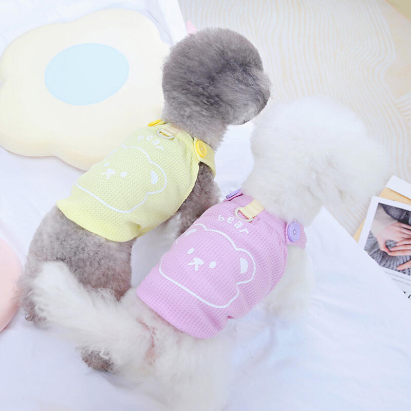 Bear Waffle Melon Nasi T-shirt Puppy Sleeveless apricot