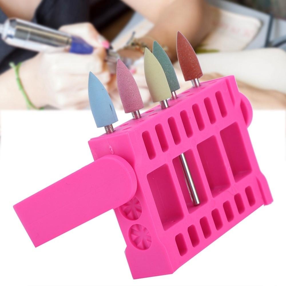 Foldable Bracket Style Nail Grinding Head Storage Box Desktop Arrangement For Nail Salon Tools