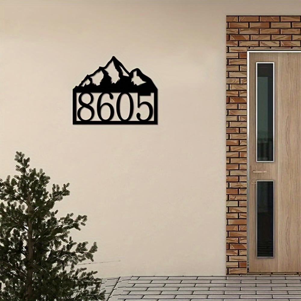 Metal Address Sign Mountain Rustic Outdoor Wall Decor Garden Home Gift