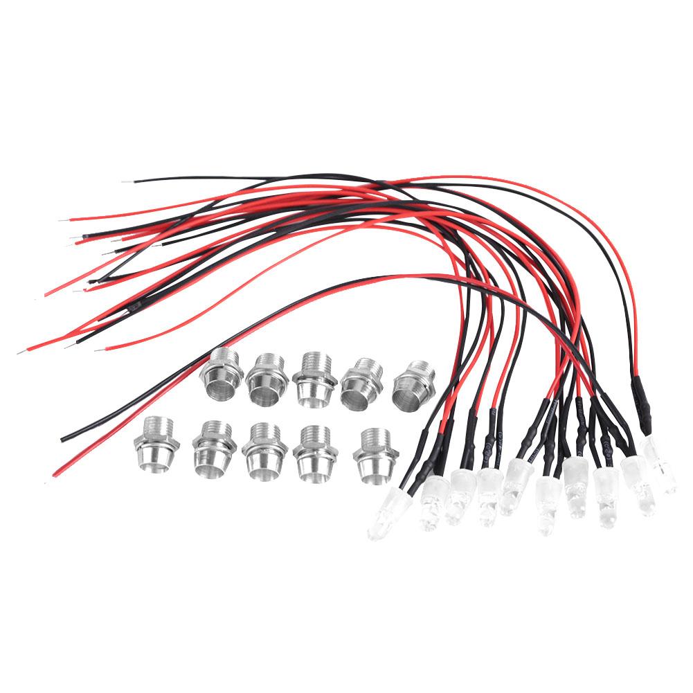 

10 шт. 12V 8mm попередньо підключені постійні світлодіодні ультраяскраві прозорі лампочки (# 01)