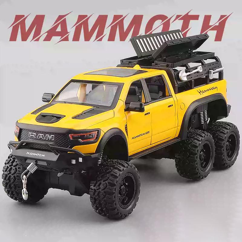 1/24 Alloy Die-cast Dodge Mammoth Truck Model Simulation Sound and Light Children's Toy Car Boy's Birthday Gift Collection Ornaments