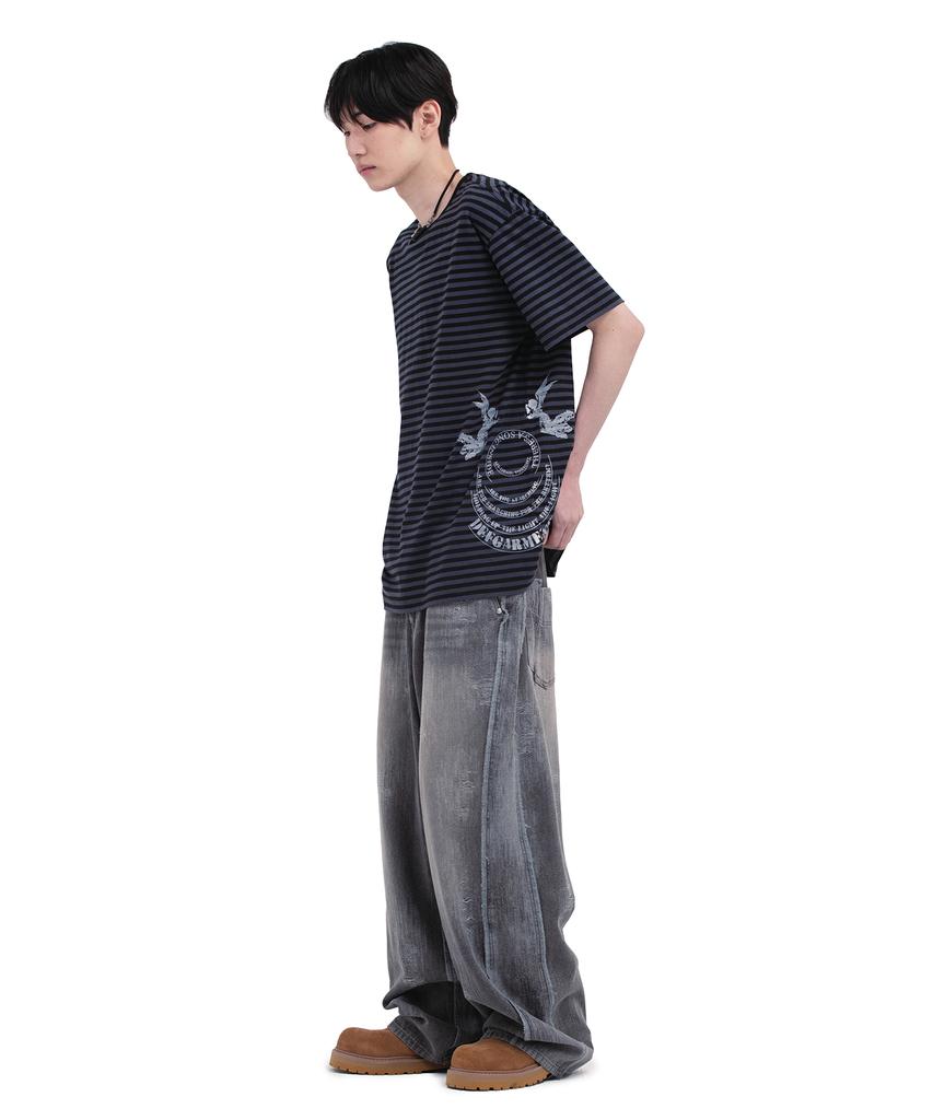 Depeugameoncheu Stripe Devil T-Shirts