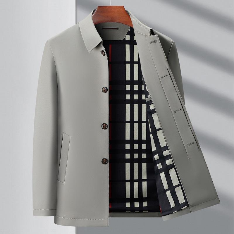 New Lapel Jacket for Men In Spring and Autumn Middle-aged Daddy Suits Anti-wrinkle-free Business Casual Short Jacket