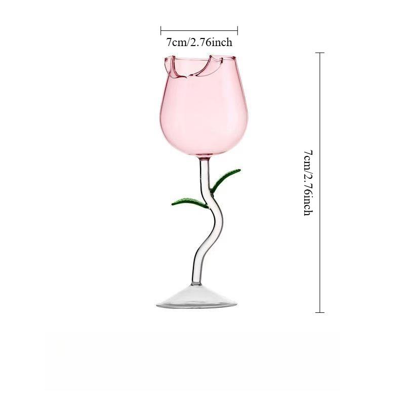 Romantische Rosenförmige Glas-Weingläser Trinkgeschirr Haus Küche Bar Party Cocktailgläser Dekorative Getränkebecher Geschirr Geschenk