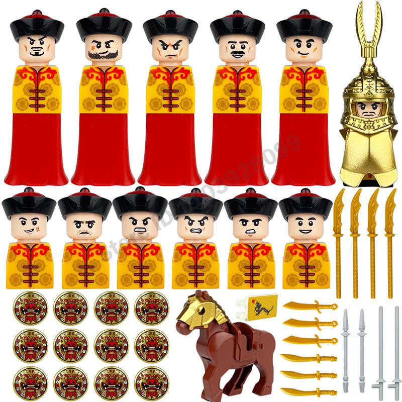 Medieval Military Building Blocks Roman Officer Soldier Knight Imperial Army Head Of State Elf Hunter Lion King War Horse Brick