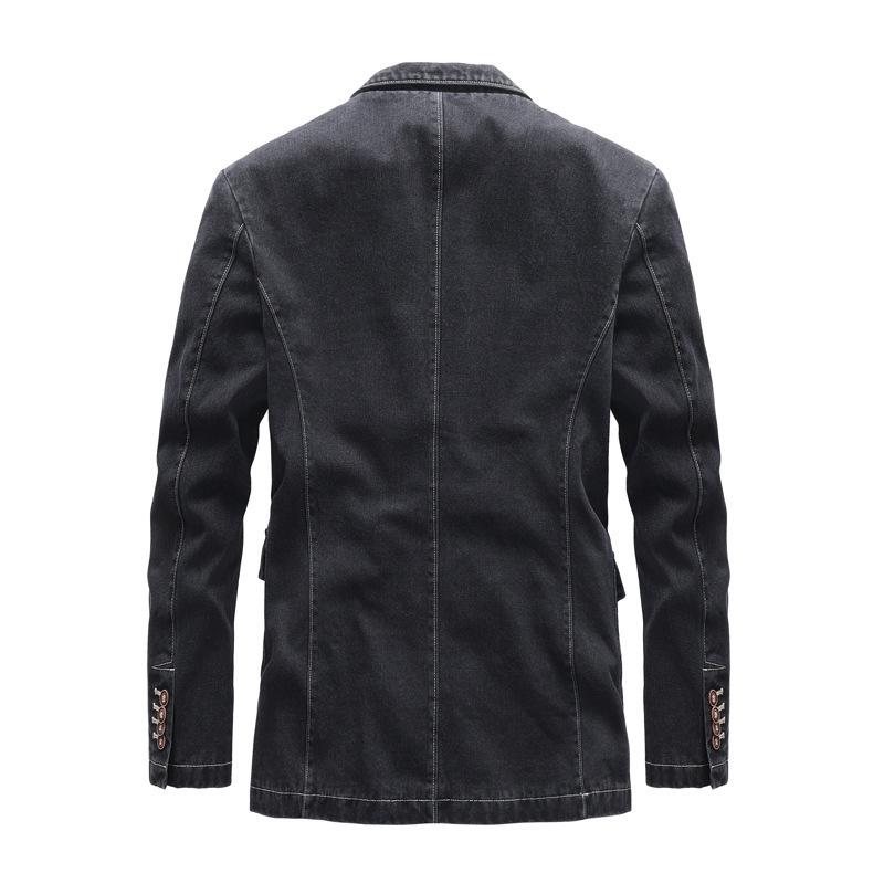 Podzimní pánský retro džínový oblek ležérní šaty v malém obleku Single Western Jacket