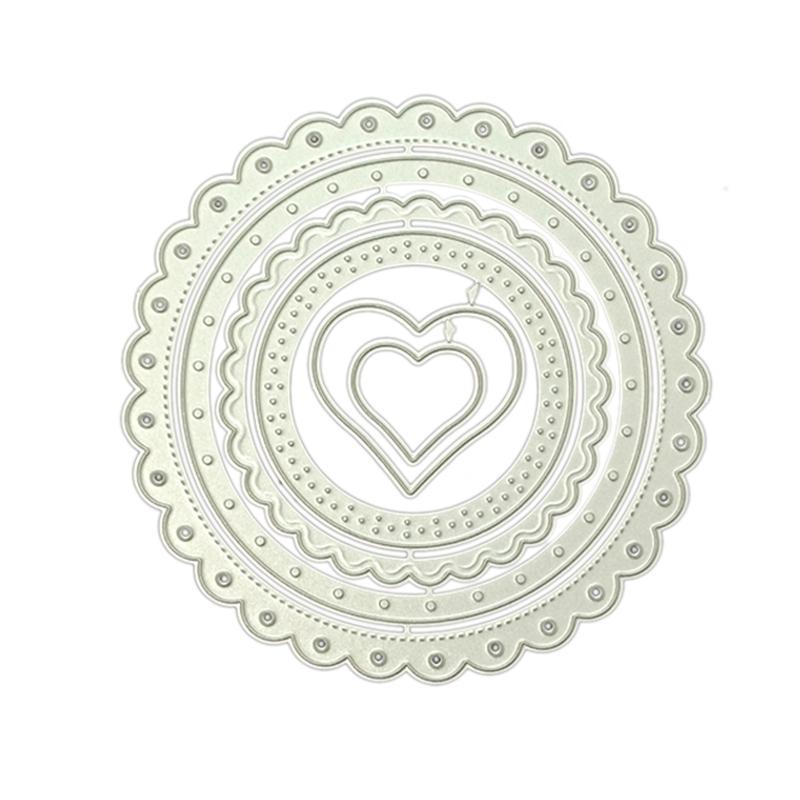 

Handmade DIY Die Cut for Card Making Frame Heart Round Cutting Die Stencil Template Embossing for Scrapbooking Crafts 1