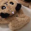 Cute Panda Flip Half Finger Gloves Imitation Rabbit Hair Warm Gloves Warm Mittens