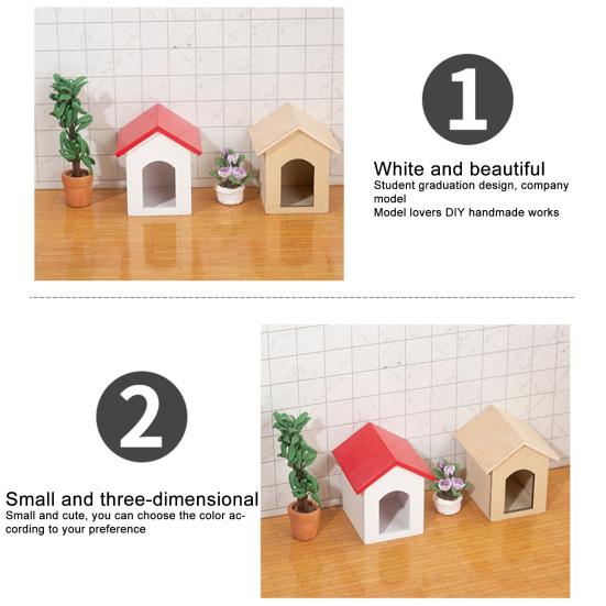 1:12 Miniature Dog House Realistic Excellent Workmanship Wood Fairy Micro Landscape Dog House for Children