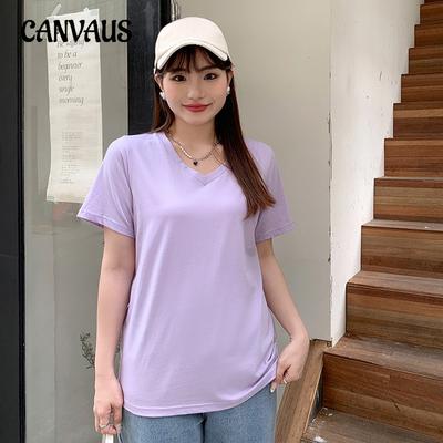 Sommer Damen T-Shirt Plus Size Loose V-Ausschnitt Kurzarm Tops