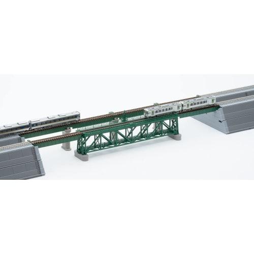 TOMIX N Gauge Upper Deck Single-Track Truss Bridge S280 (F) Dark Green (with 2 PC Piers) 3267 Model Train