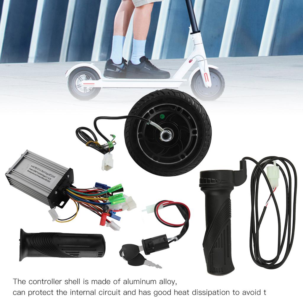 Electric ScooterWheel Brushless Hub Motor 24V 350W Metal Wheel Brushless Hub Motor Kit 8in Electric Scooter Conversion Set