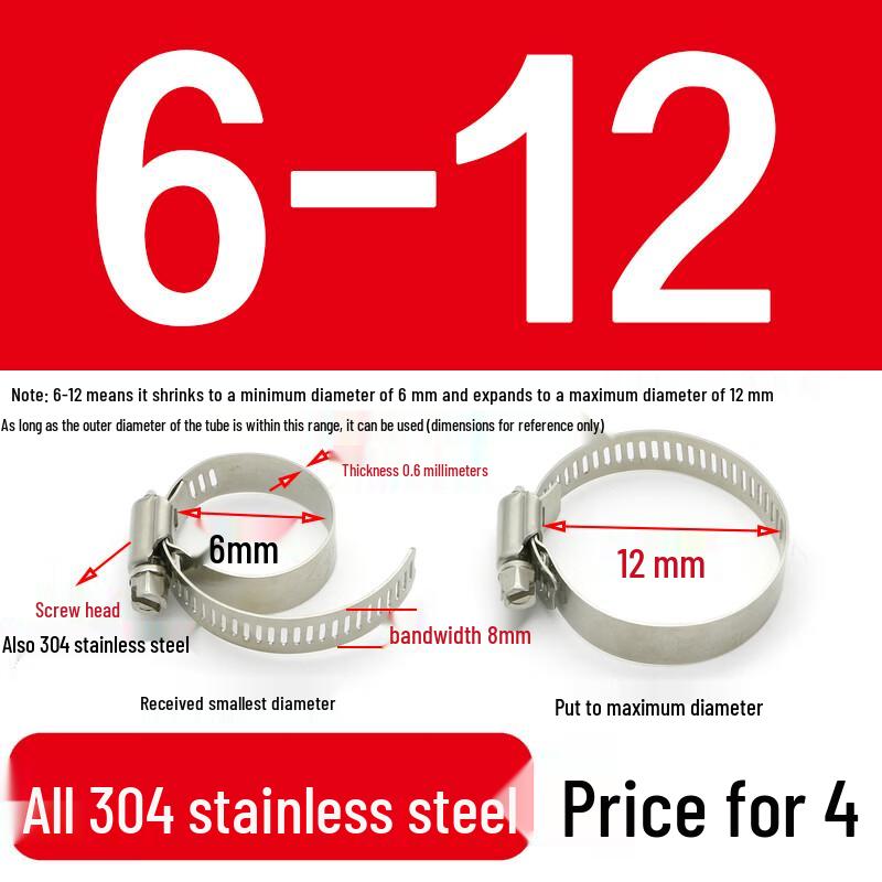 Ally 304 Stainless Steel Hose Clamp Set