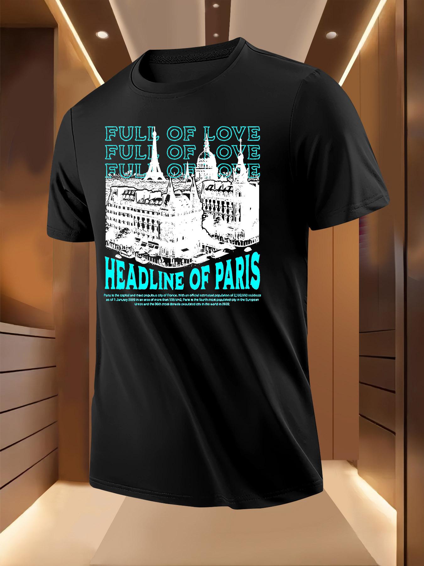 Paris Eiffel Tower Full of Love Graphic Tshirt - Breath... S