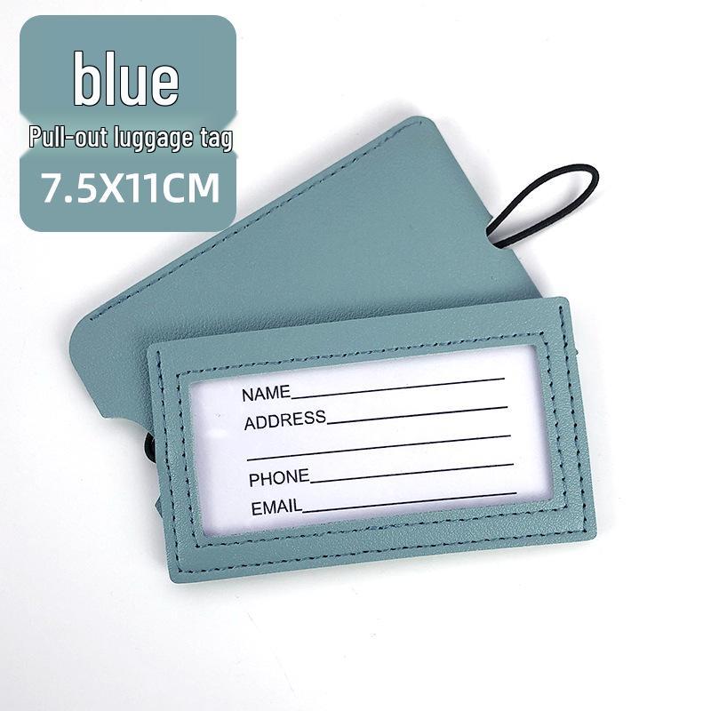 Metal Buckle Boarding Pass and PU Leather Luggage Tag with Hot Stamped Paper Card
