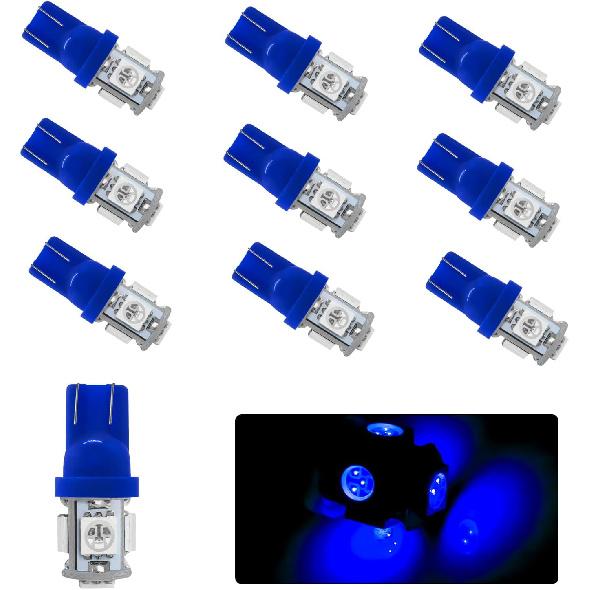 10PCS 194 Car LED Light Bulb, Super Bright T10 5050 5SMD LED Car Interior Light Bulb, 12V 168 T10 2825 Wedge Bulb Replacement for Dashboard Dome Map