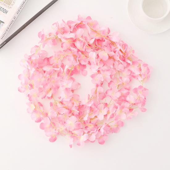 Simulation Hydrangea Vine No Watering DIY Faux Silk Flower Ornamental Fake Hydrangea Flower Vine Garden Decor for Party