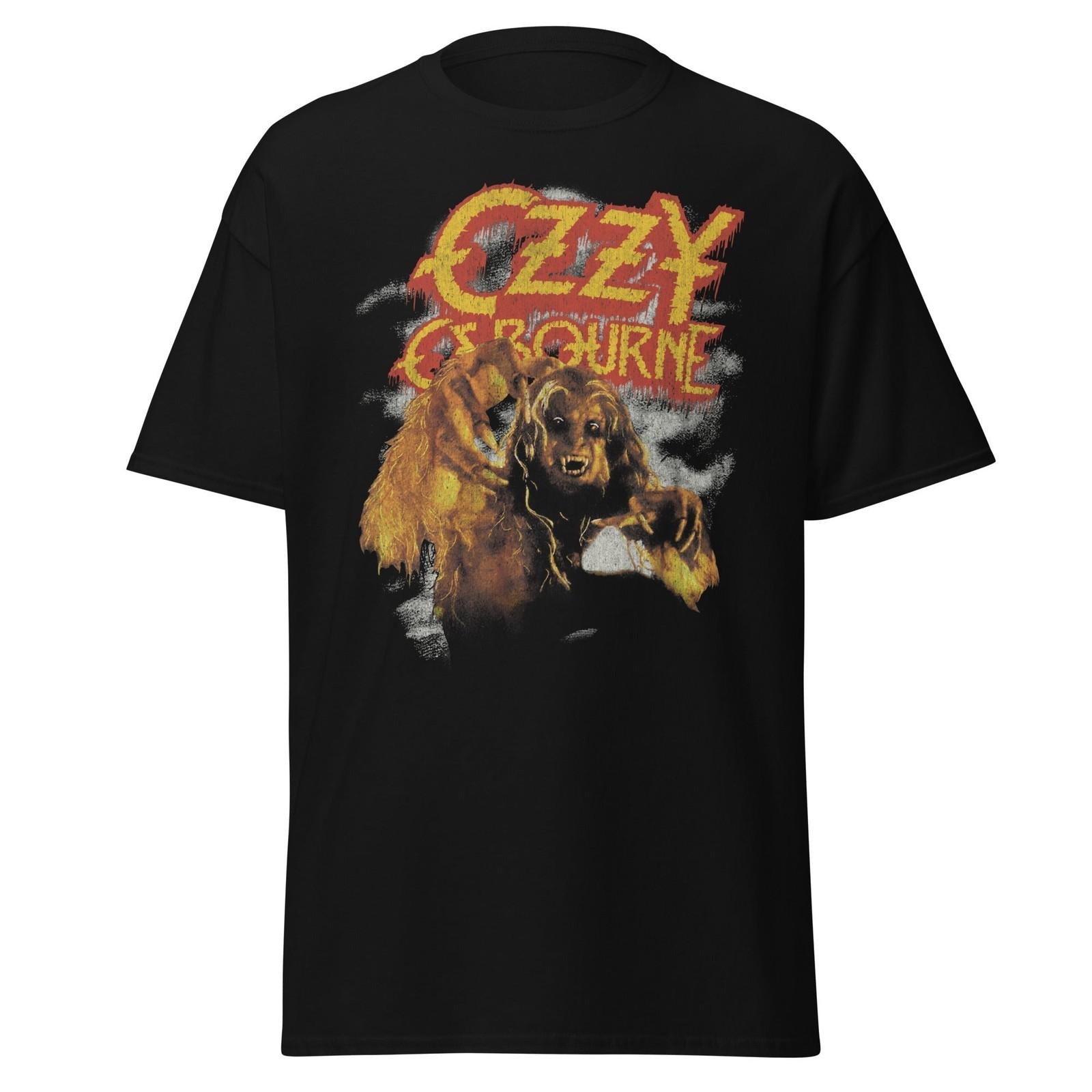 Stakes Ozzy Osbourne Vintage Werewolf Jumbo Print T-Shirt T-Shirt Black New S