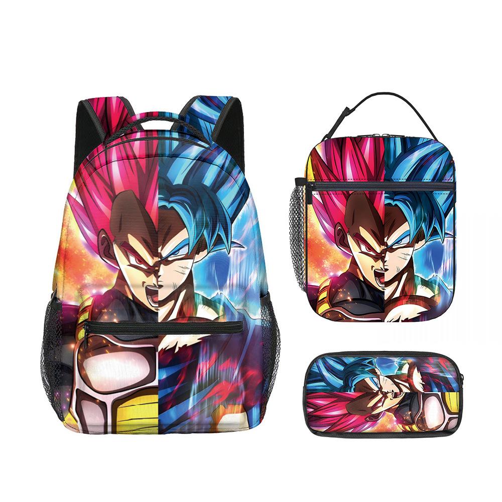 Dragon Ball Dragonbal Three-Piece Set, Primary And Secondary School School Bag, Children'S Backpack, Lunch Bag, Pen