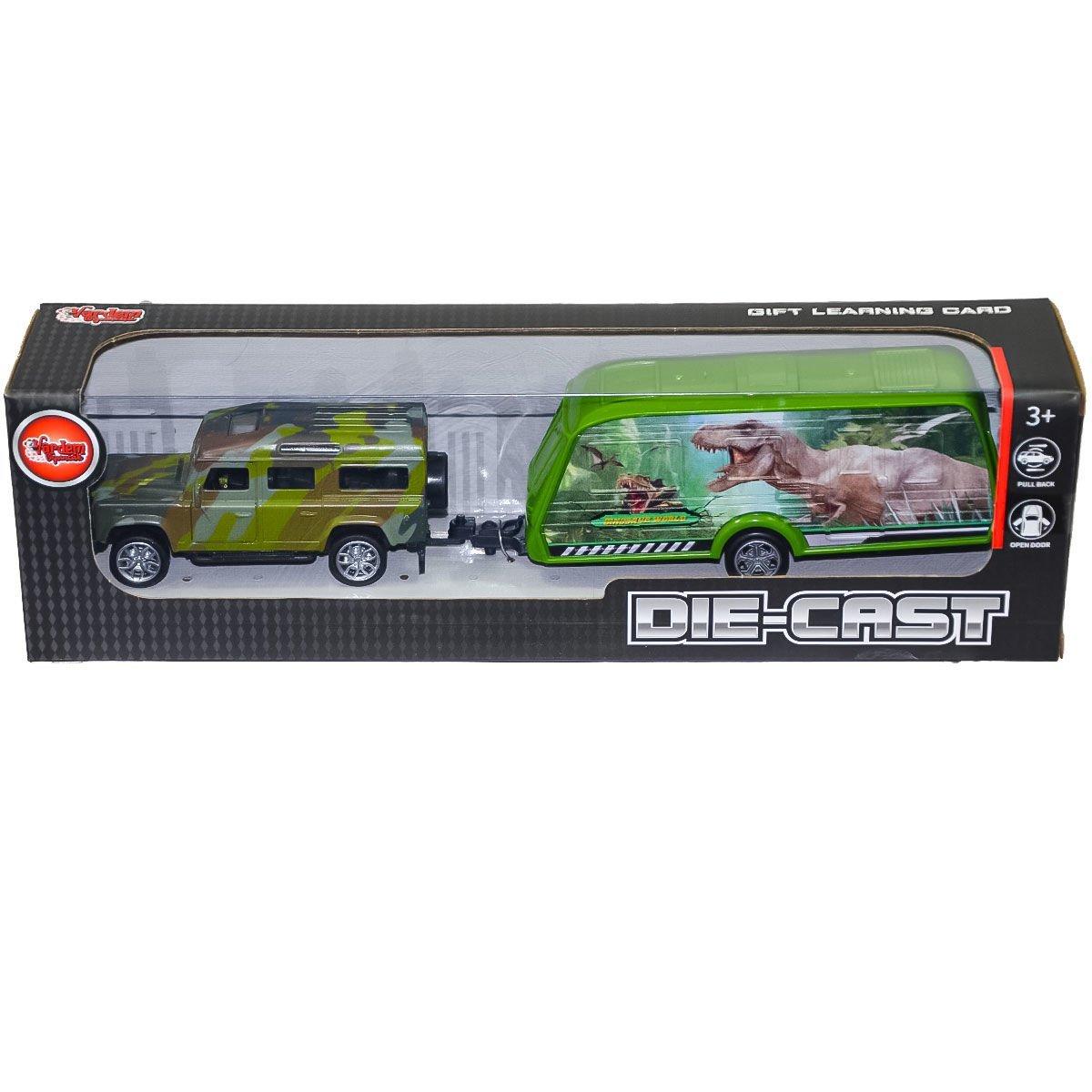 

XFD1005 Боксированный джип с прицепом для перевозки динозавров - Vardem Toys