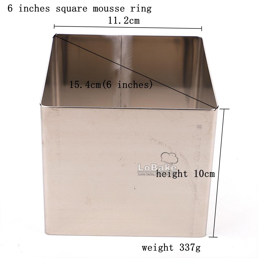 6 8 10 12 tum 10 cm höjd stor fyrkantig 304 rostfritt stål mousse tårtring form ostkaka form verktyg DIY bageri prylar