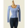 French Retro Square Collar off-Shoulder Knitting Cardigan Foreign Trade Original Order Elegant Silm Fall Base Long Sleeves Tops