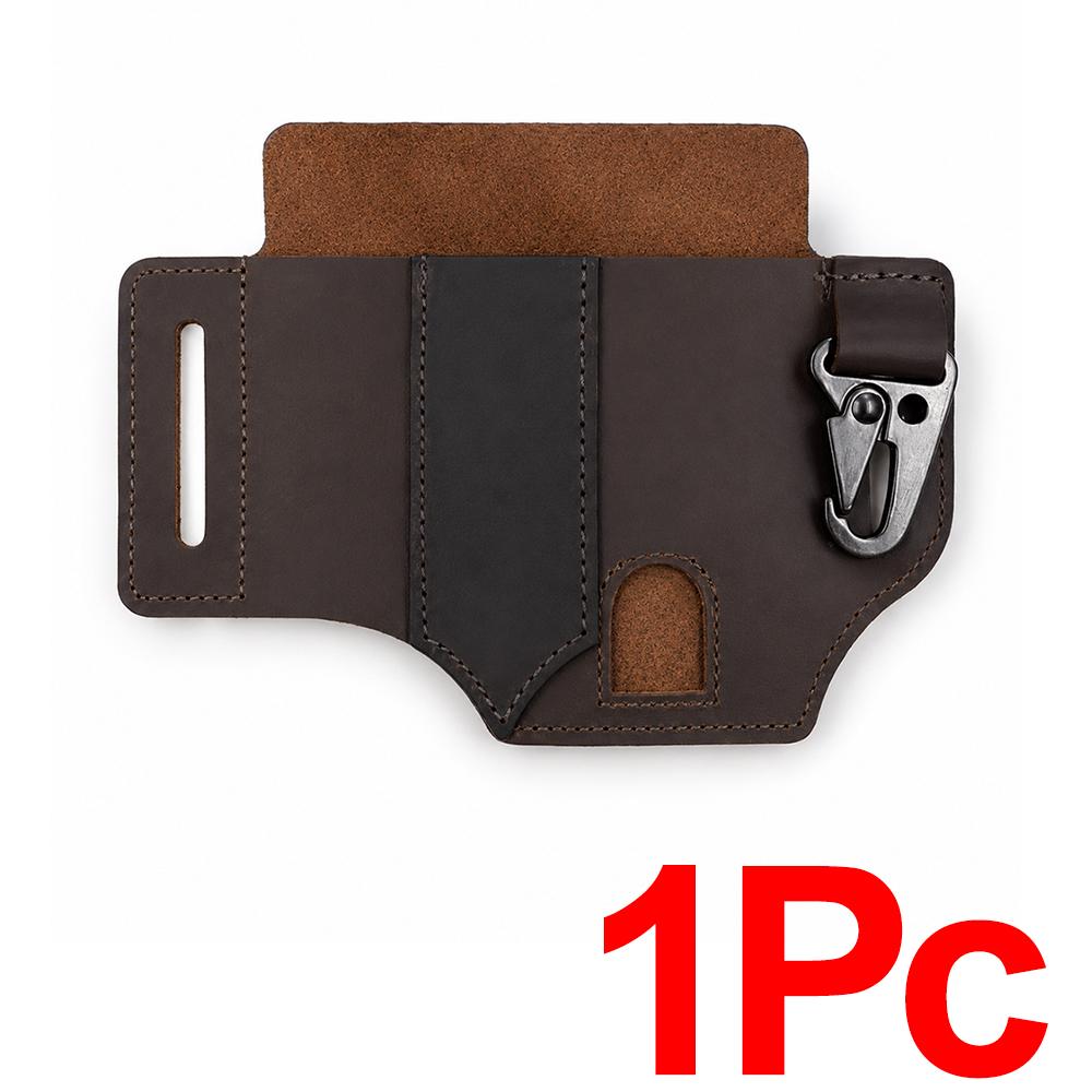 EDC Taktyczna Skórzana Saszetka na Pas Wielofunkcyjna Kabura do Przechowywania Narzędzi Przenośna Torba Outdoorowa do Przetrwania Zabezpieczona przed Kradzieżą Odporna na Wstrząsy Odporna na Zużycie